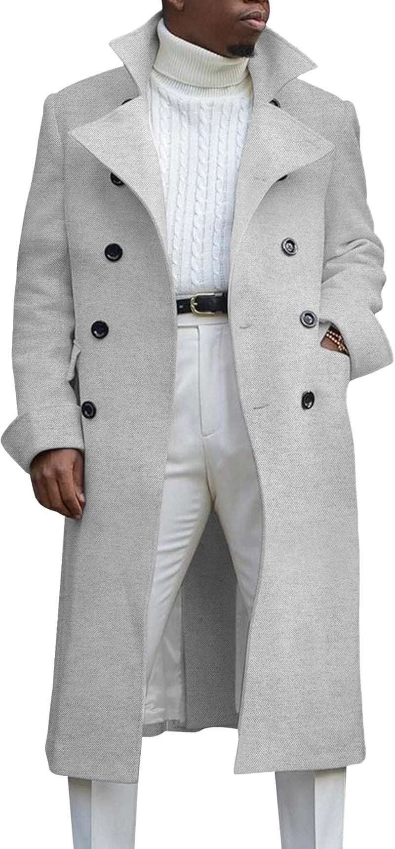 Sleek Notch Lapel Overcoat