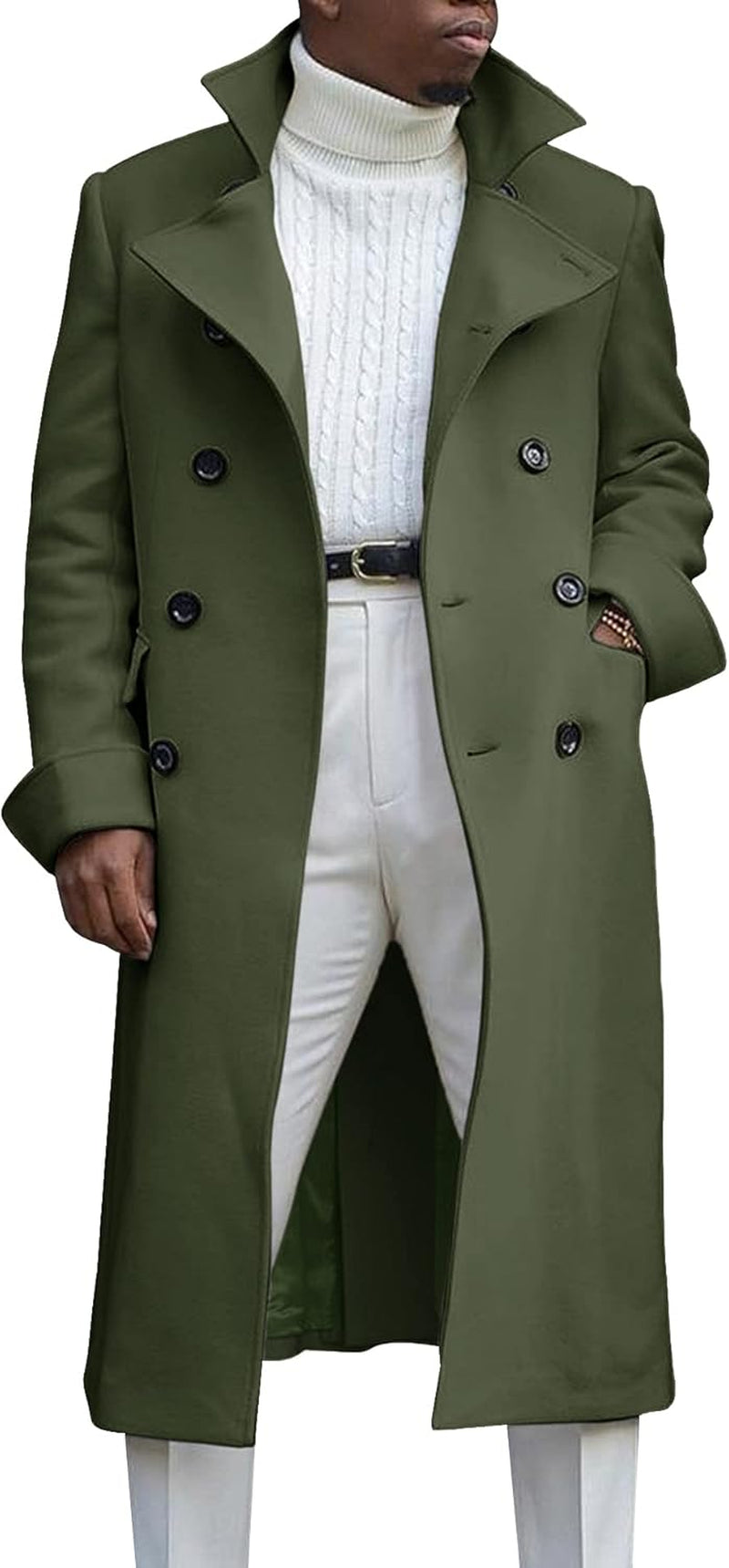 Sleek Notch Lapel Overcoat
