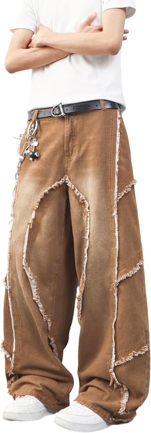Men's Baggy Patchwork Jeans