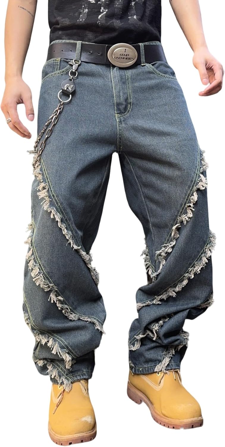 Men's Baggy Patchwork Jeans