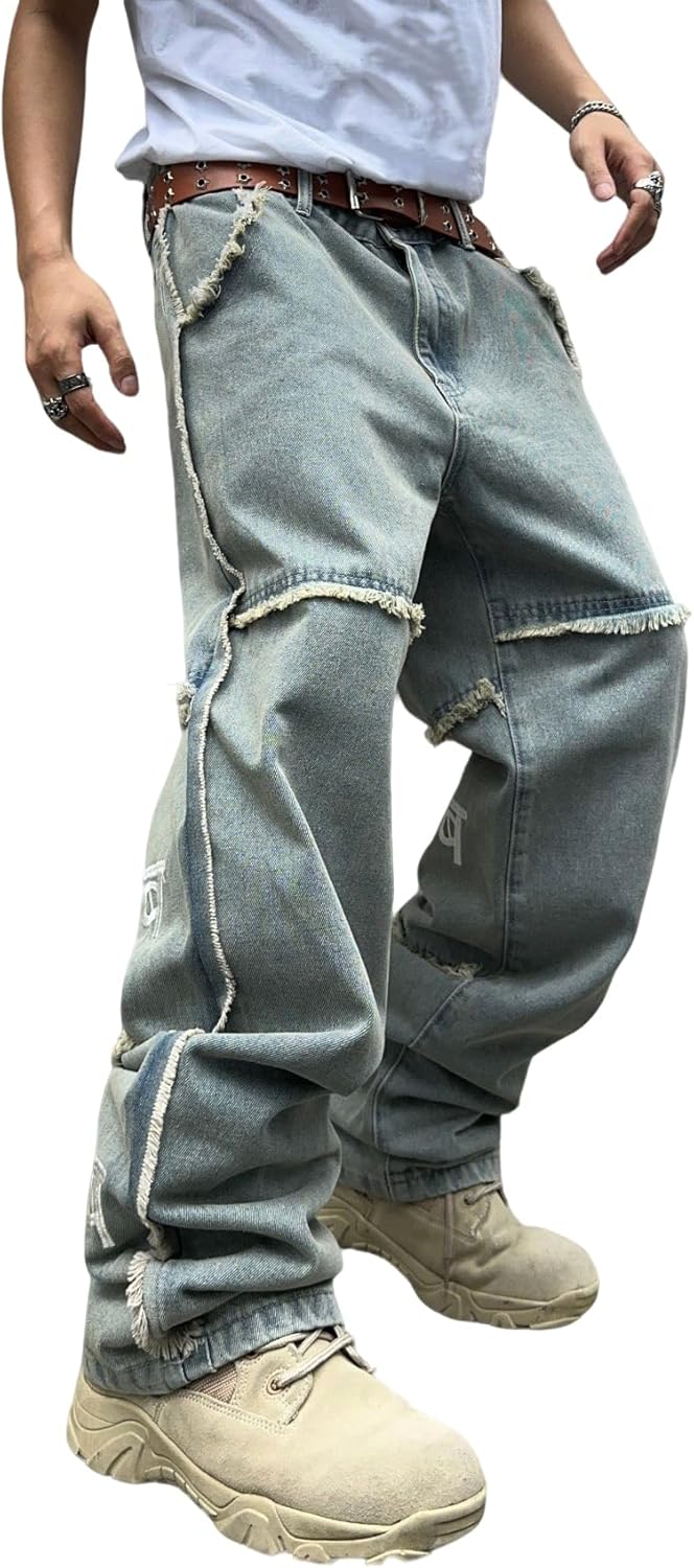 Men's Baggy Patchwork Jeans