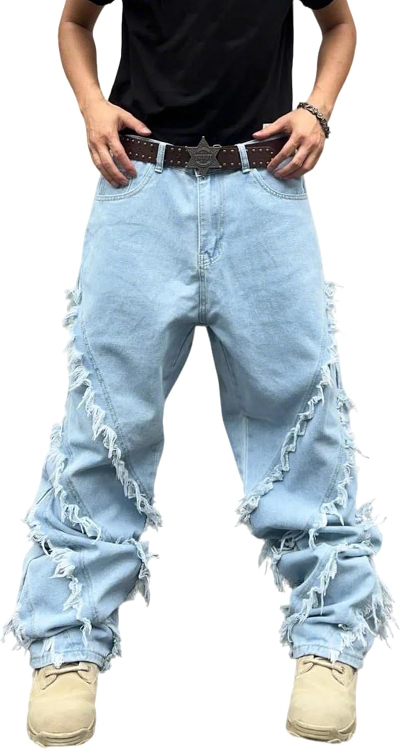 Men's Baggy Patchwork Jeans