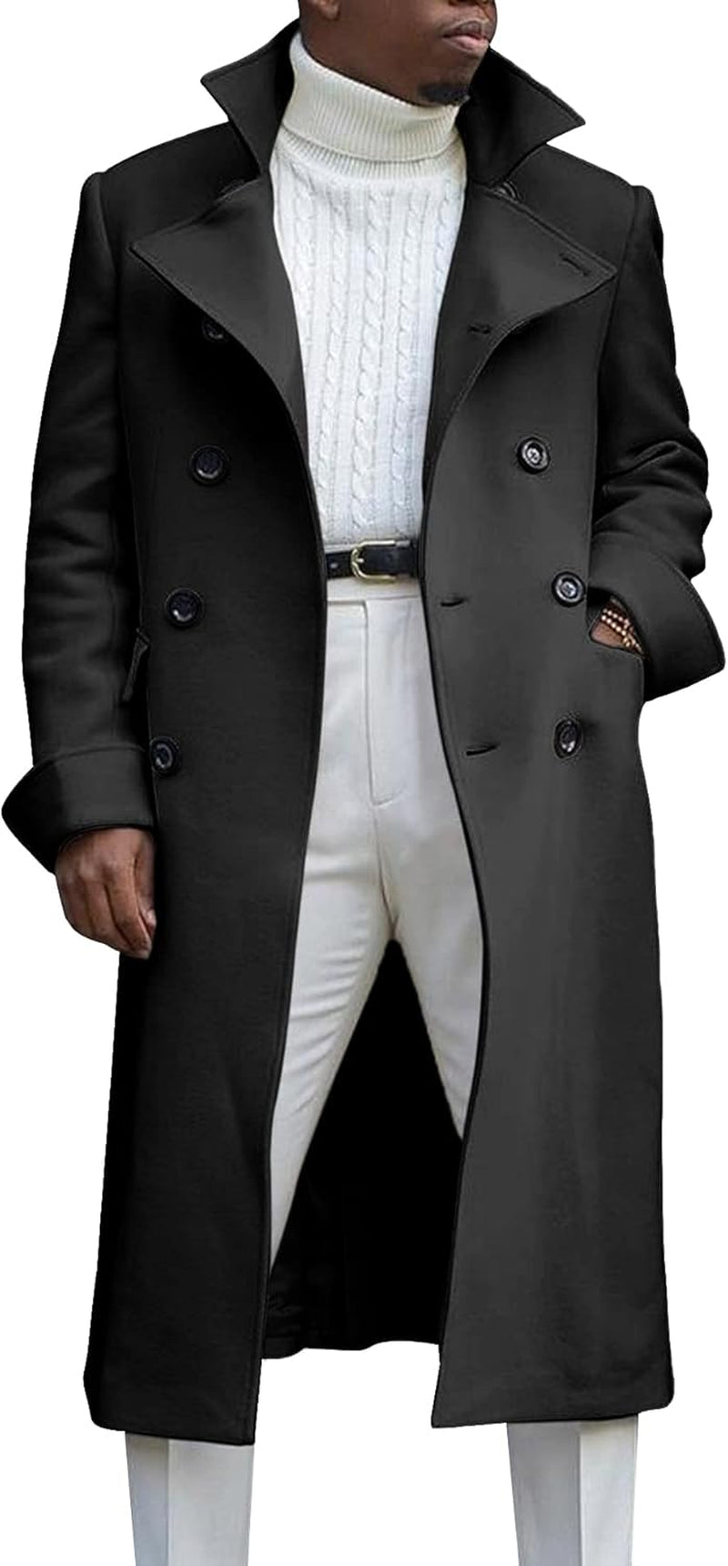 Sleek Notch Lapel Overcoat