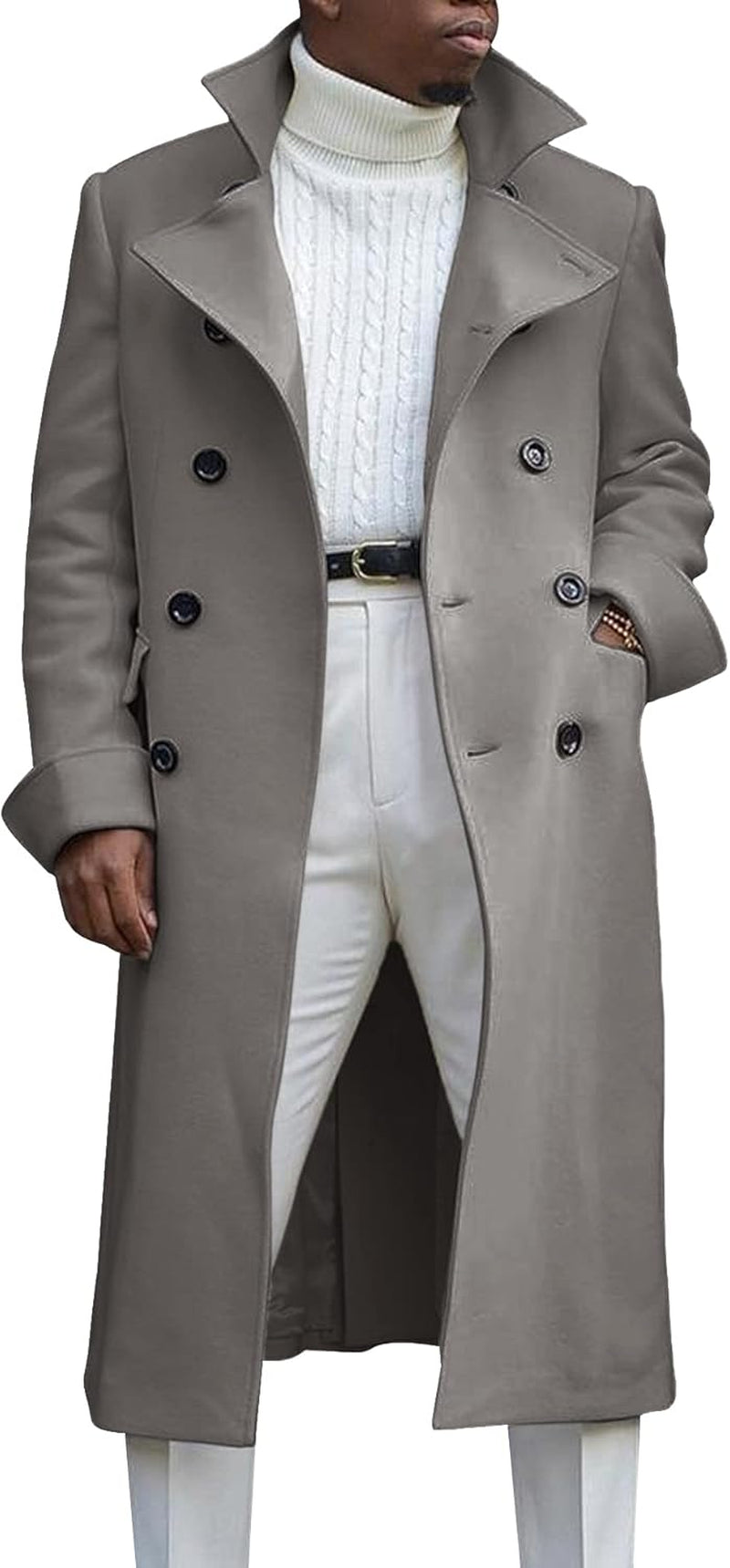 Sleek Notch Lapel Overcoat