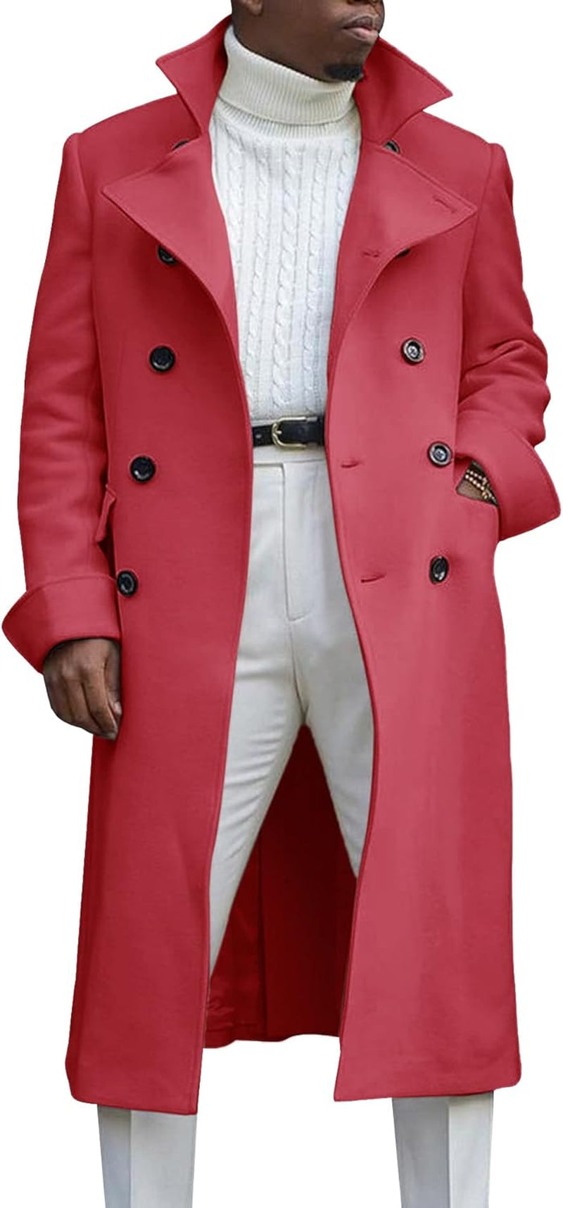 Sleek Notch Lapel Overcoat