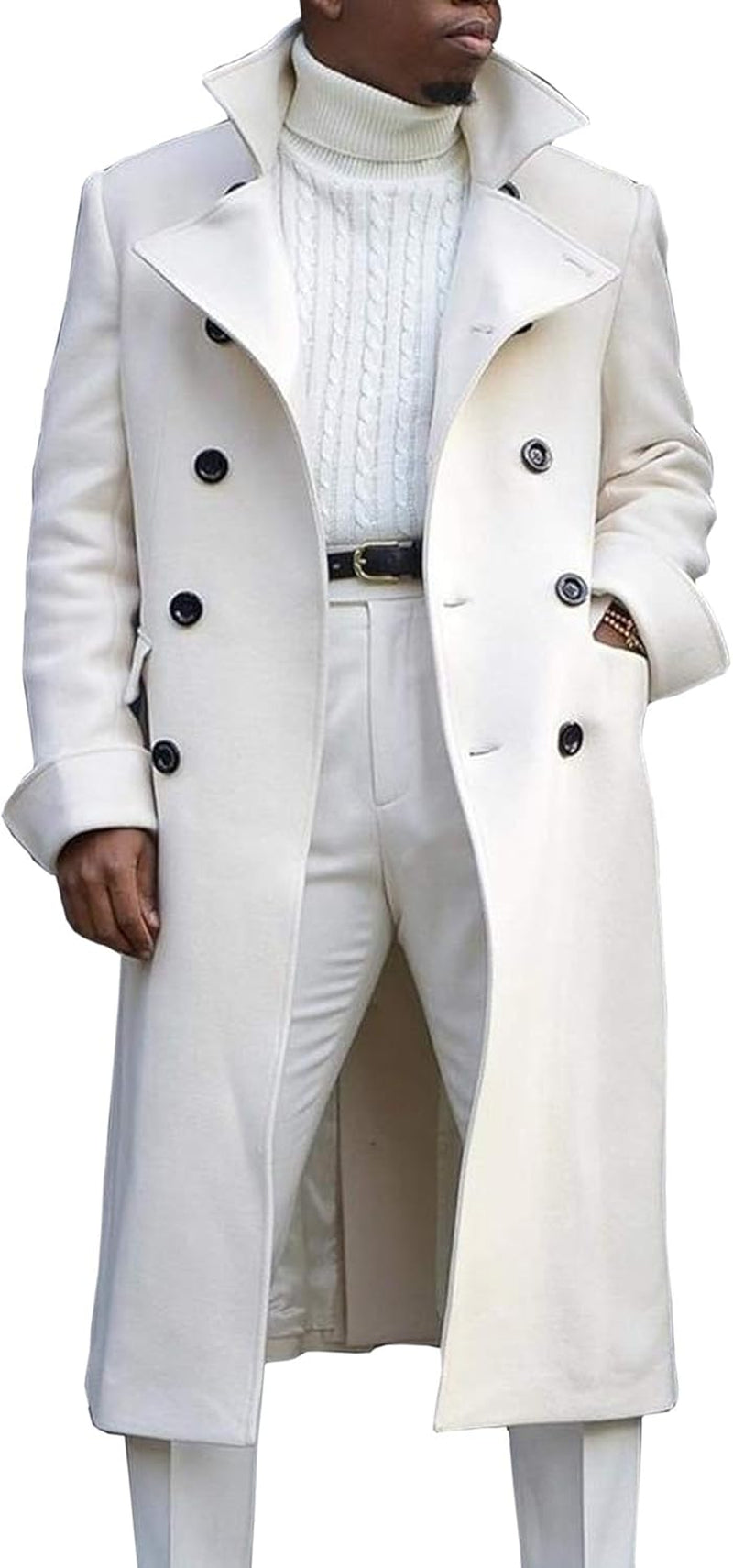 Sleek Notch Lapel Overcoat