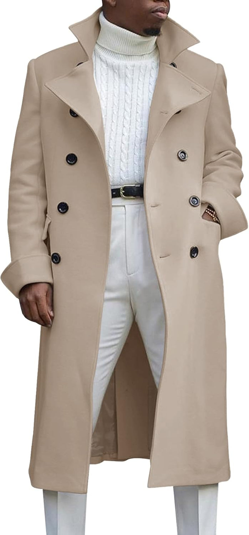 Sleek Notch Lapel Overcoat