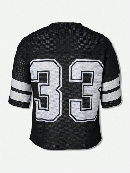  Men's Summer Numeric Print Crew Neck Short Sleeve Casual T-Shirt