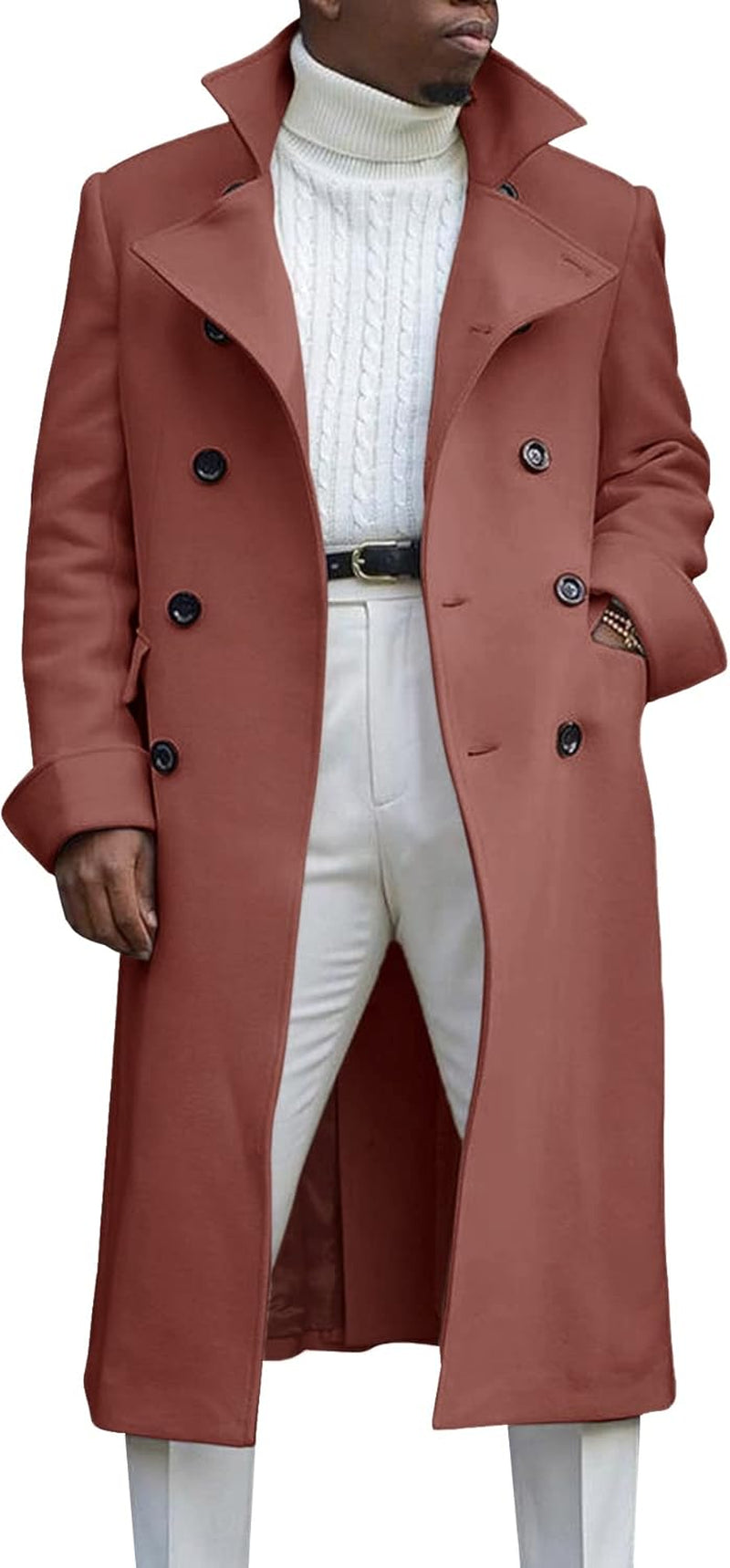 Sleek Notch Lapel Overcoat
