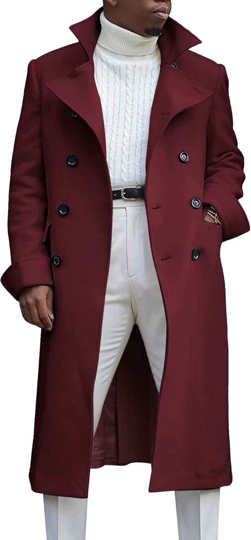 Sleek Notch Lapel Overcoat