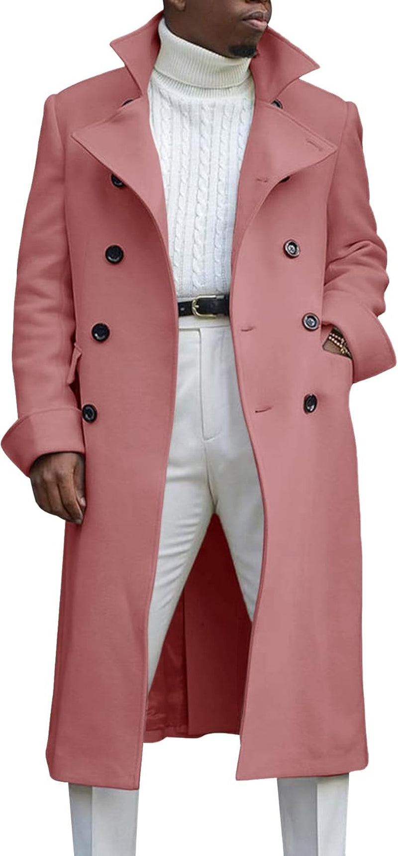 Sleek Notch Lapel Overcoat