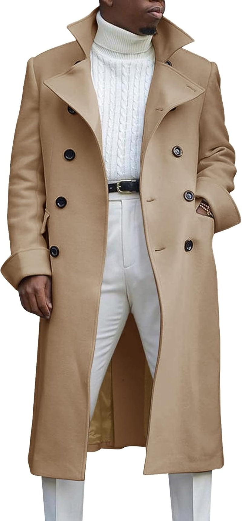 Sleek Notch Lapel Overcoat